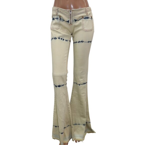 ONE TEASPOON Ziggy Tie Dye Bleach Flare Bellbottom Jeans 28 - Picture 3 of 10